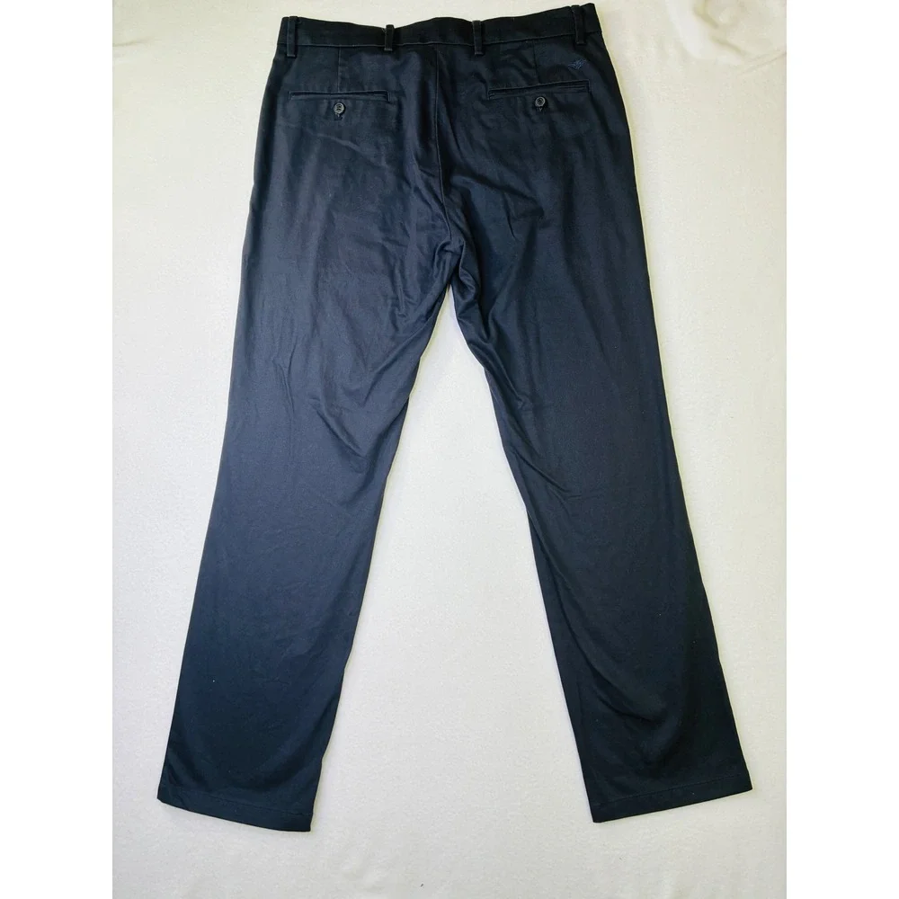 Dockers Mens Flex Straight Fit Chino Pants Navy Blue Cotton Blend Twill 34x32